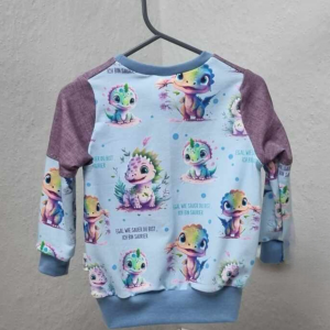 Dino Mädchen Sweater Gr. 92 – mit Teilungen, Hauptfarben: rosa/hellblau, 95% Baumwolle, 5% Elasthan