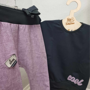 Mädchen Set Gr. 110 – Oversized Sweater & Baggy Hose, Hauptfarben: rosa/schwarz, 95% Baumwolle, 5% Elasthan