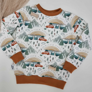 Basic Sweater mit Bündchen Camping