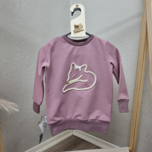Basic Sweater mit Kordel Applikation Fuchs
