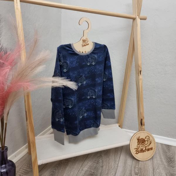 Gr. 134 grau blau Feuerwehr Sweater