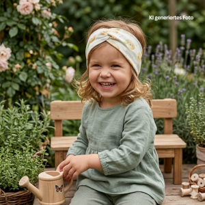 Stirn- & Haarband „Zitrone“ für Kinder & Damen, KU 50-54 cm