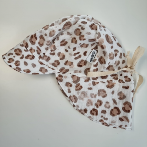 Mitwachsender Musselin Sonnenhut im Leodesign, Hauptstoff & Bindeband 100% Baumwolle